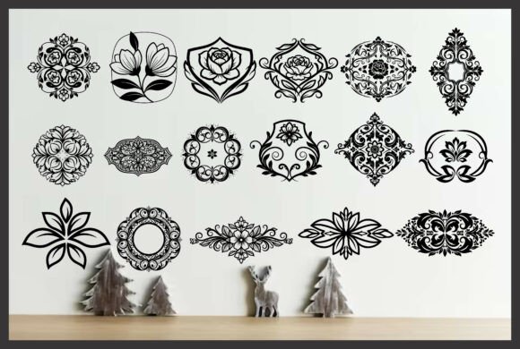 17 Vintage Damask Ornament SVG Bundle