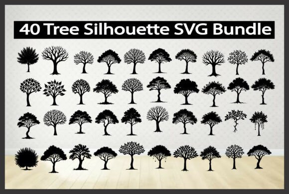 40 Tree Silhouette SVG Bundle