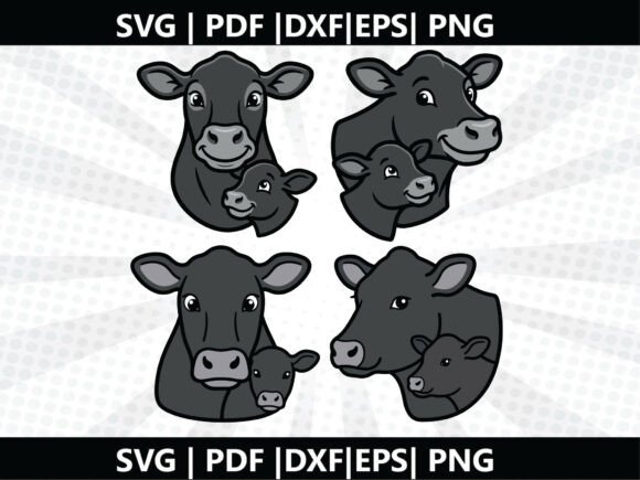 Angus Cow Family SVG Cricut Cut File