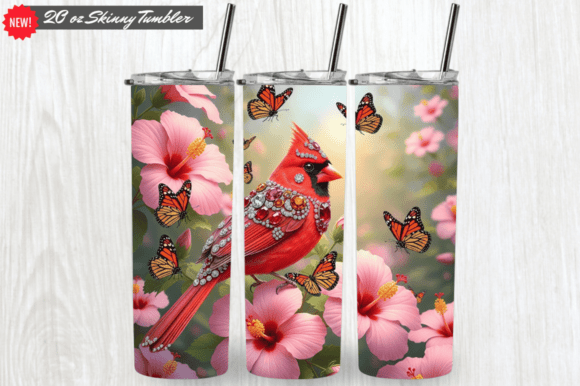 Birds 01 Floral Summer Cardinal Tumbler