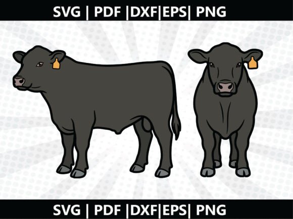 Black Angus Cow SVG Cricut Cut File: A Versatile Design for Creative Projects