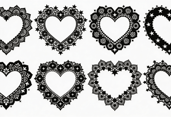 Black Lace Heart Frames SVG Clipart: A Versatile Tool for Modern Creators