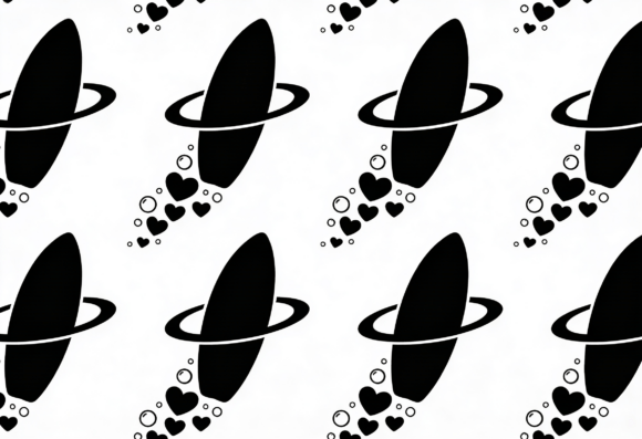 Black Planet Hearts Seamless Pattern: A Creative Design Solution for Modern Creators