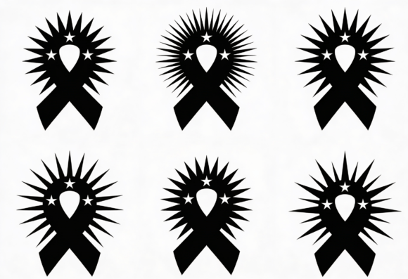 Black Ribbon Starburst SVG Clipart: A Versatile Tool for Creative Projects