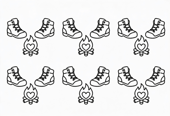 Bring Hiking Boots Campfire Love Clipart to Life