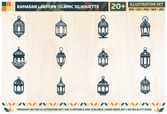 Bring the Glow of Ramadan to Your Projects with Islamic Lantern Silhouette SVG