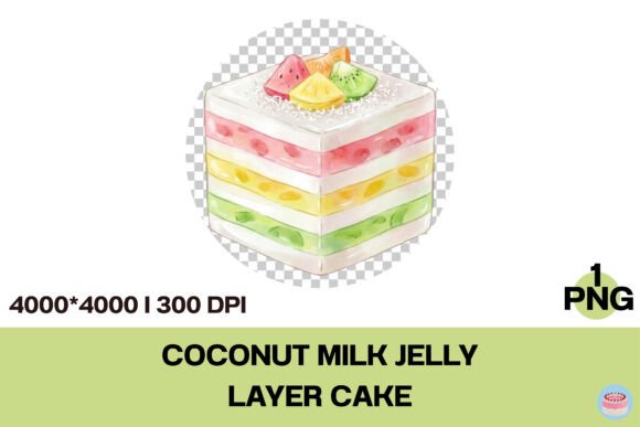 Coconut Milk Jelly Cake Clipart PNG: A Modern Design Asset for Creative Professionals