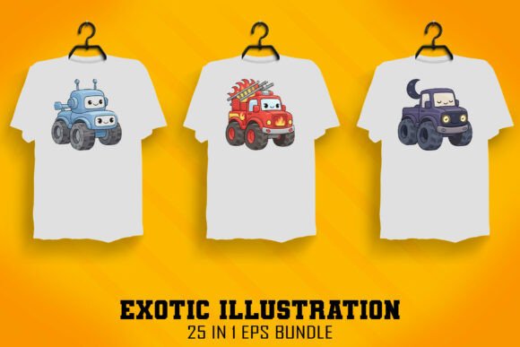 Collection of Monster Trucks Freebie: A High-Quality Design Set for Creative Projects