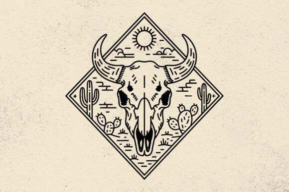 Cow Skull Desert SVG File