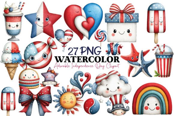 Cute 4th of July Patriotic Clipart PNG: A Creative Asset for Modern Designers and Entrepreneurs