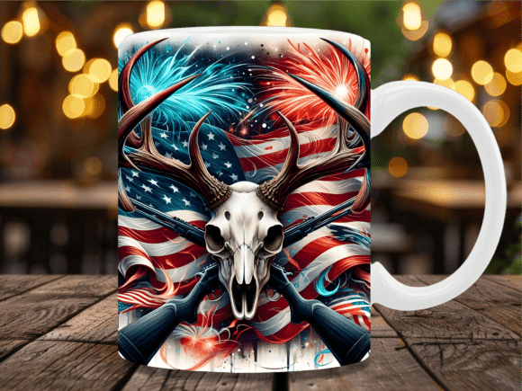 Deer Skull Flag Gun Fireworks Mug Wrap: A Creative Tool for Custom Mug Design