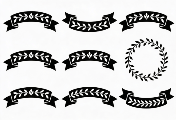 Designing with Precision: The Versatility of Laurel Wreath Ribbon Banners SVG Clipart