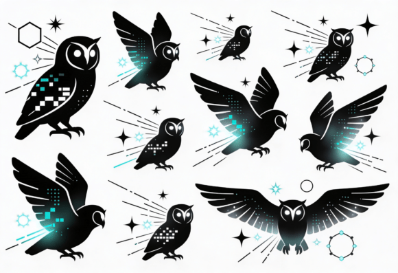 Digital Owl Clipart Bundle