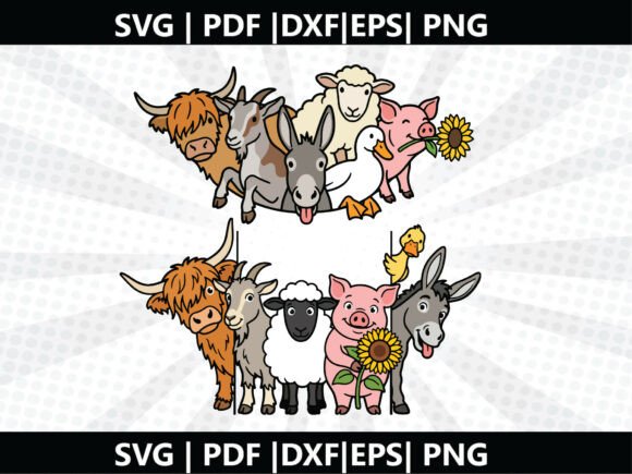 Farm Animal Family SVG Cricut Cut File