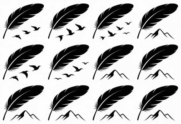 Feather Birds Mountains SVG Cut File: A Versatile Tool for Creative Crafting