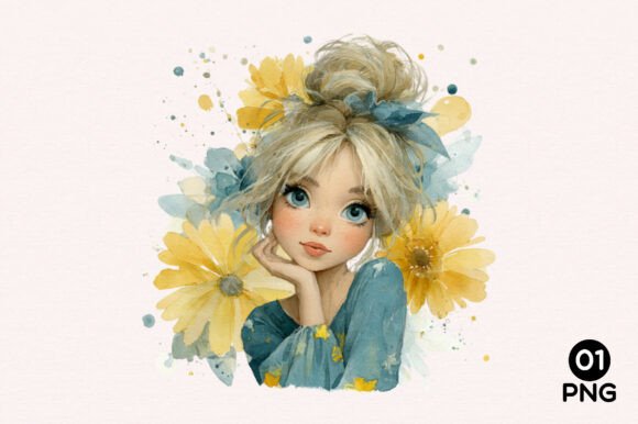 Free Sunflower Girl PNG Clipart: A Versatile Design for Creative Projects