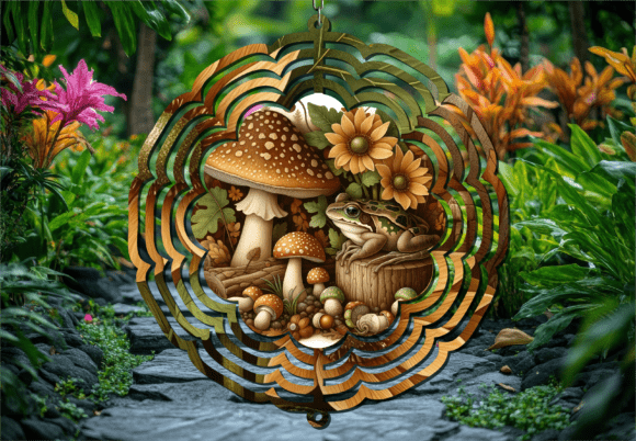 Frog Mushroom Forest Wind Spinner Png: A Magical Addition to Your Outdoor Decor