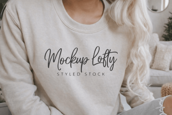 Gildan 18000 Sand Sweatshirt Mockup 7: Elevating Your Design Presentations with Professional Aesthetic