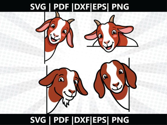Goat Peeking SVG Cricut Cut File