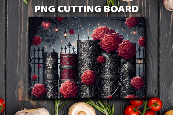 Gothic Rose Gate Garden Cutting Board