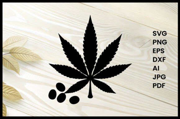 Hemp Seed Silhouette Illustration