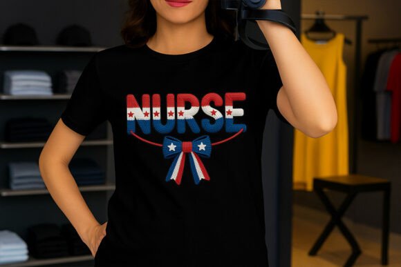 Patriotic Nurse Bow USA PNG