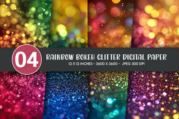 Rainbow Bokeh Glitter Digital Paper: A Versatile Tool for Modern Creatives and Entrepreneurs