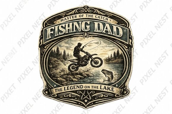 Retro Fishing DAD Sublimation PNG: A Versatile Design Asset for Creative Projects