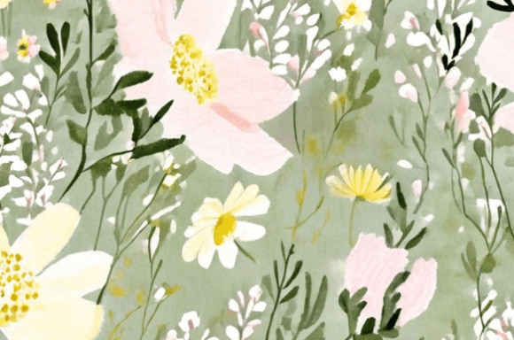 Soft Pastel Watercolor Floral Pattern Co: A Delicate Collection for Creative Projects