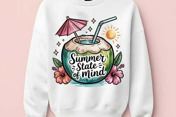 Summer State of Mind Coconut T-Shirt PNG