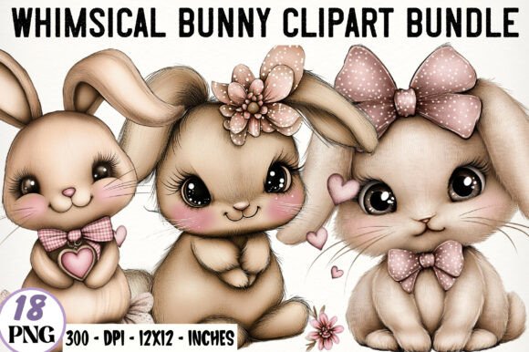 Whimsical Bunny Clipart Bundle: A Creative Resource for Designers and Enthusiasts