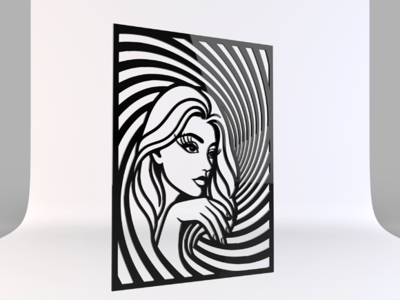 Woman Face Panel SVG DXF EPS PNG STL: A Modern Abstract Design for Creative Projects